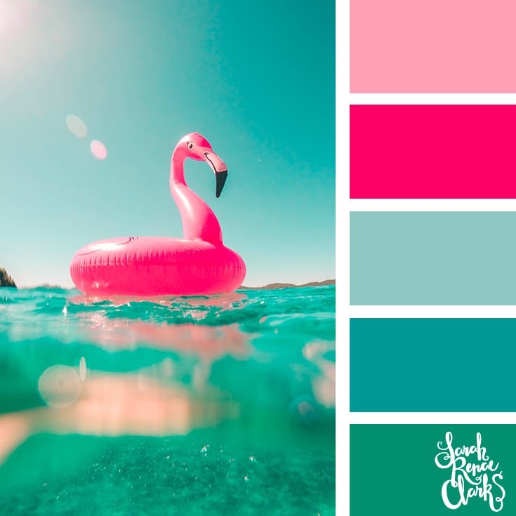 Teal and pink color palette