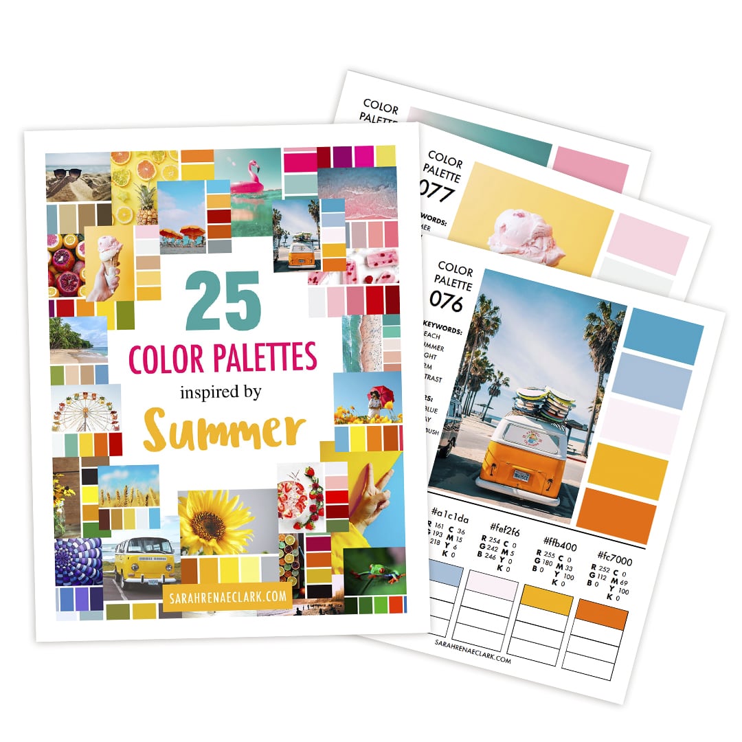 Download 25 Color Palettes Inspired By Summer Printable Pdf Color Guide Sarah Renae Clark Coloring Book Artist And Designer