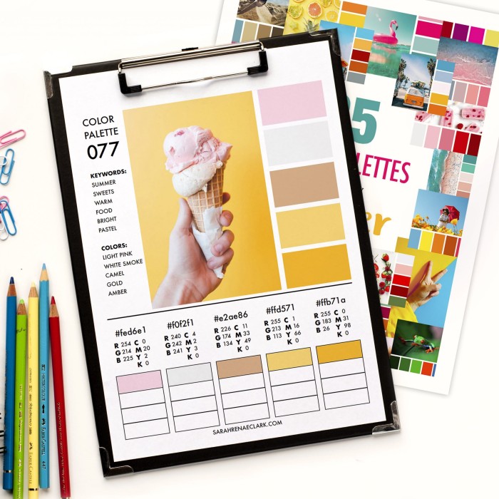 25 Color Palettes Inspired by Summer | Printable PDF color guide