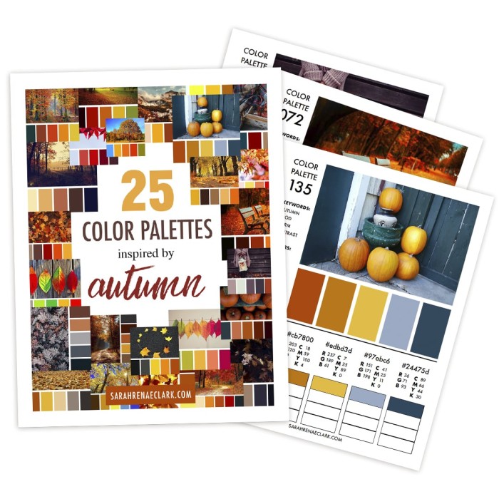 25 Color Palettes Inspired by Autumn | Printable PDF color guide