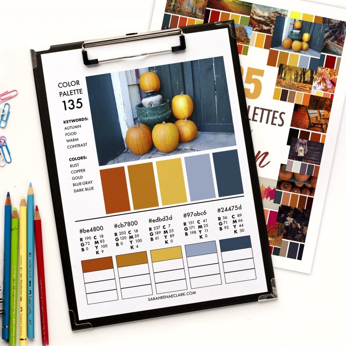 25 Color Palettes Inspired by Autumn | Printable PDF color guide