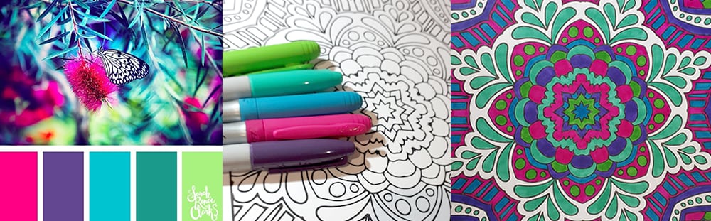 Using a color palette to choose good color combination for coloring books