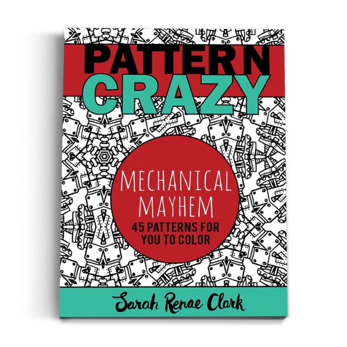 Pattern Crazy Mechanical Mayhem - Printable Adult Coloring Book