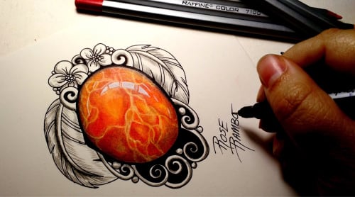 Talented Artist Draws Stunningly-Realistic Gems Using Only Color Pencils