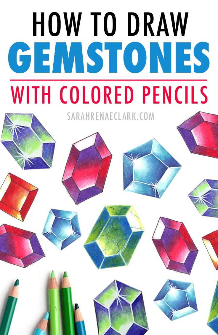 How to Draw Gemstones with Colored Pencils Adult Coloring Tutorial