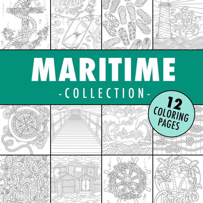 maritime ocean coloring page collection