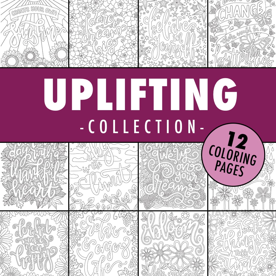 Download Uplifting Collection 12 Coloring Pages Sarah Renae Clark Coloring Book Artist And Designer