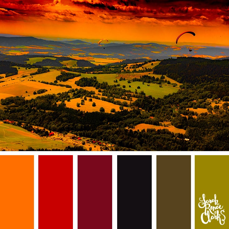 Color Palette - orange, red, black, green