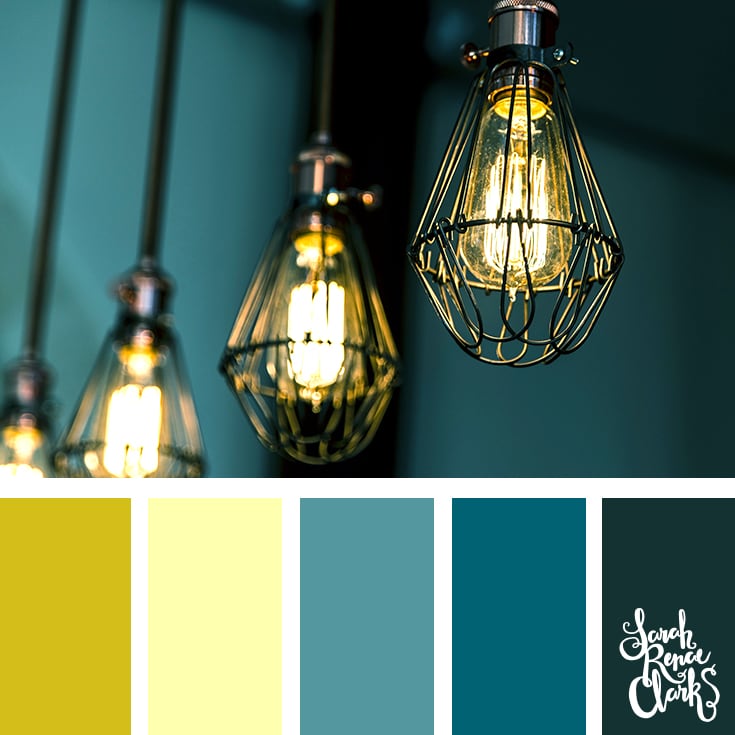 Color Palette - mustard, teal, black