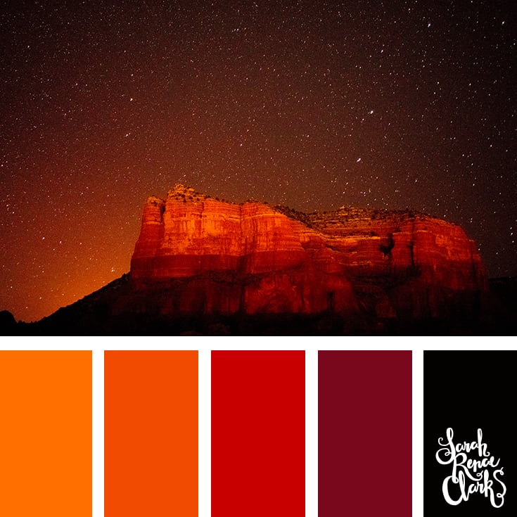 Color Palette - Orange, red, black - Sarah Renae Clark Coloring Book Artist and Designer