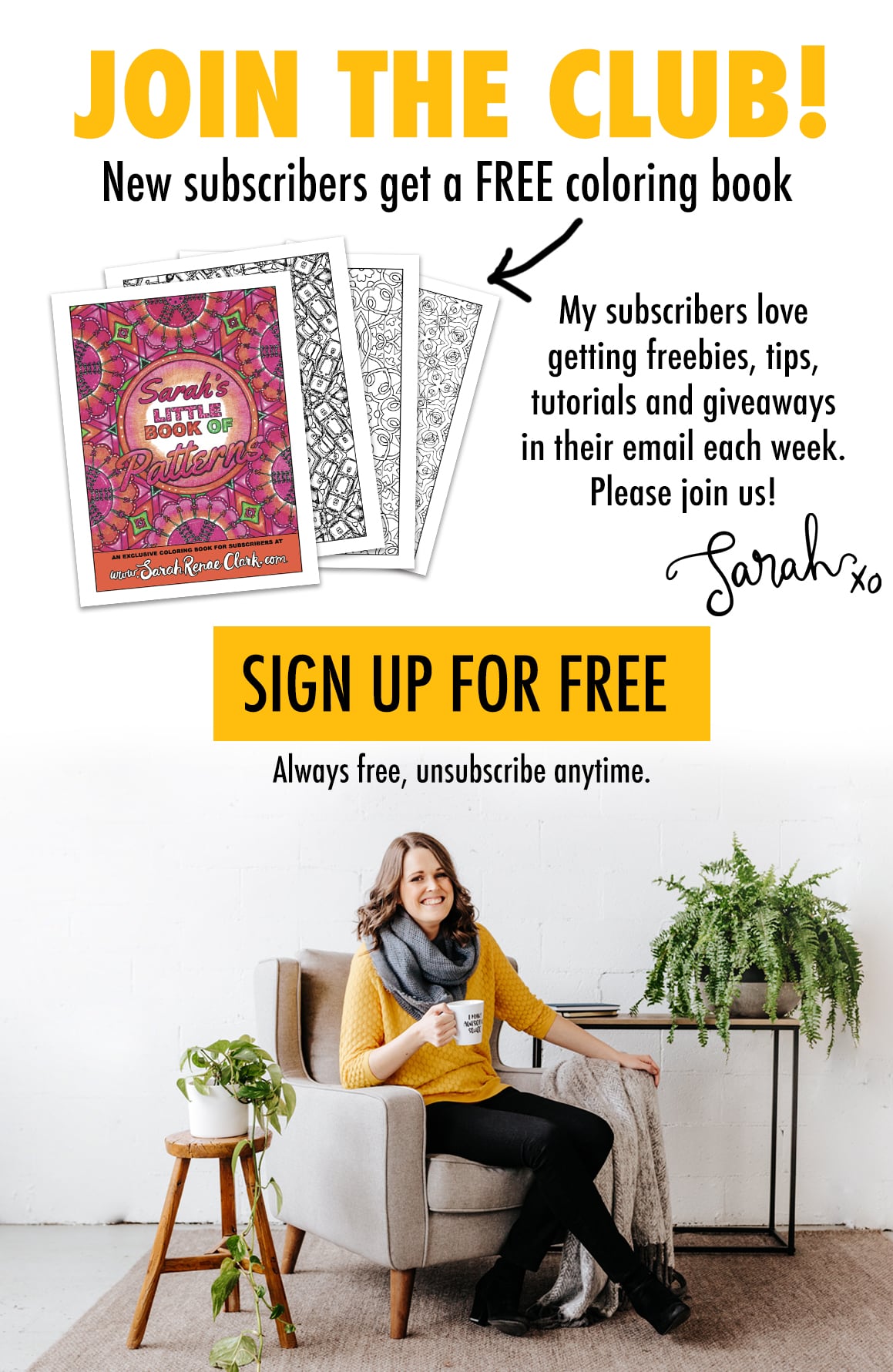 Get a free adult coloring book when you subscribe to email updates