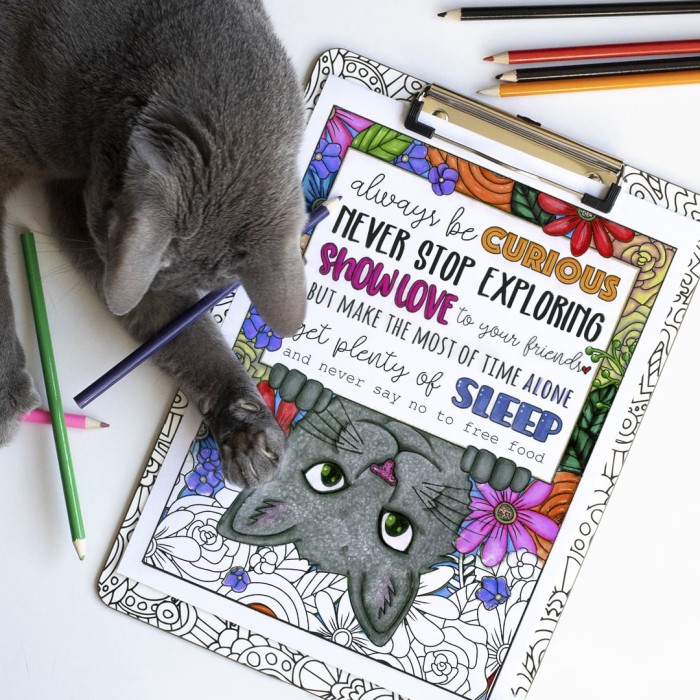 Cute cat coloring page. Colored by Michelle HH