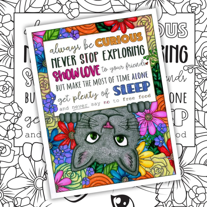 Cut cat coloring page. Colored by Michelle HH
