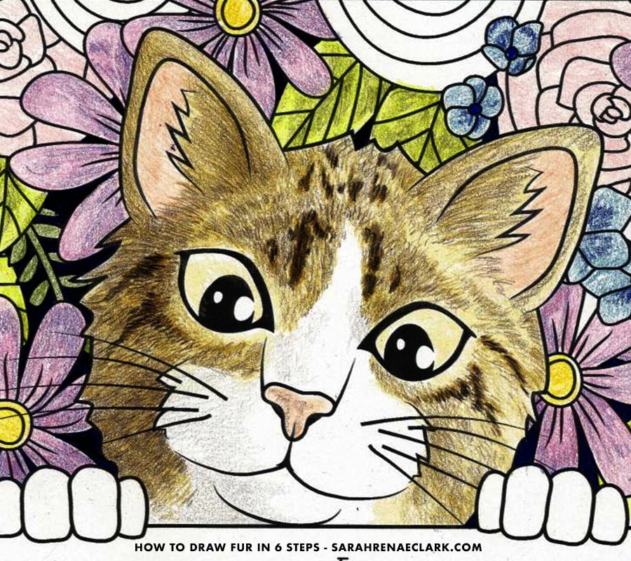 How to Draw Fur with Colored Pencils - Adult Coloring Tutorial