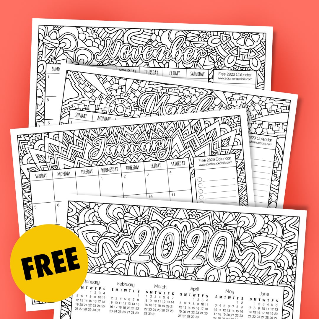 2022 Printable Coloring Planner by Sarah Renae Clark