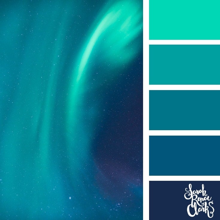 Color Palette 357 - Teal Sky Lights