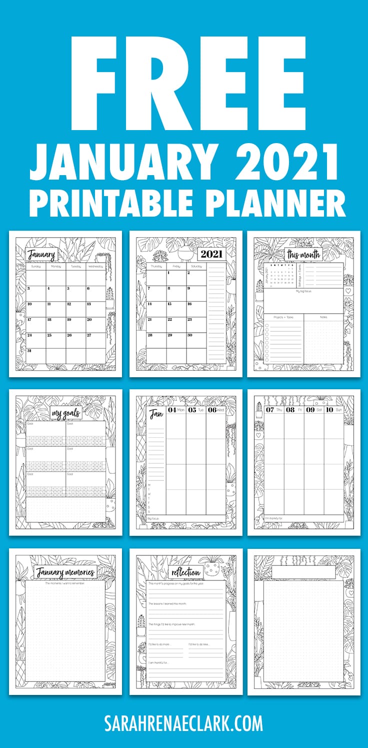 Free 2021 January Planner Printable Planner Free Sample