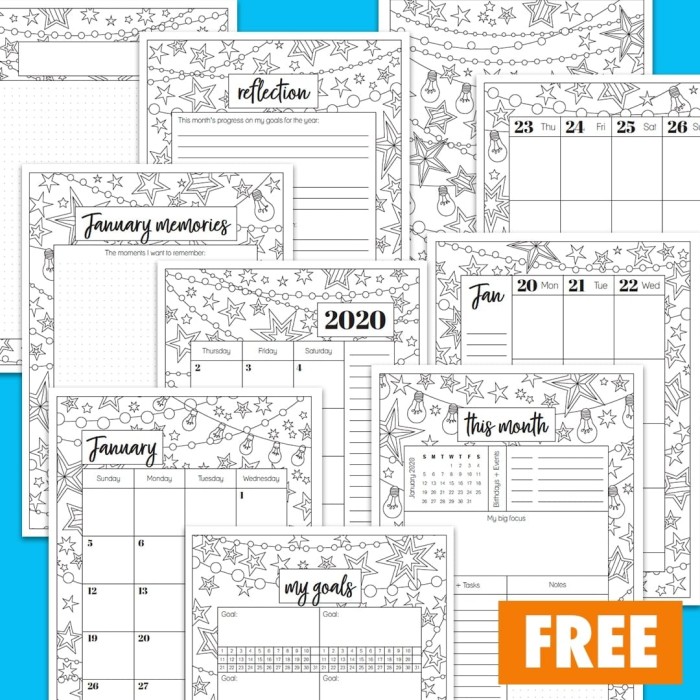 Free January 2020 Planner Printable