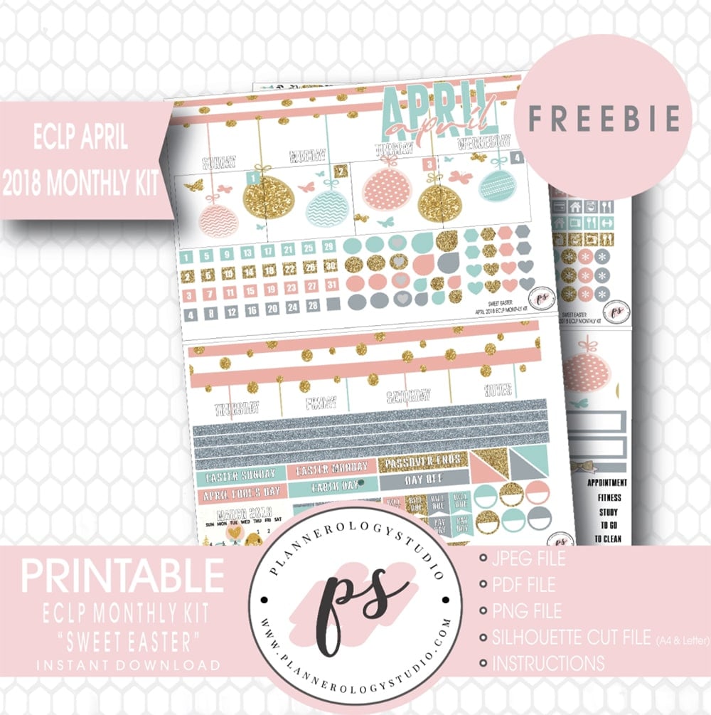28. Free Easter printable planner stickers