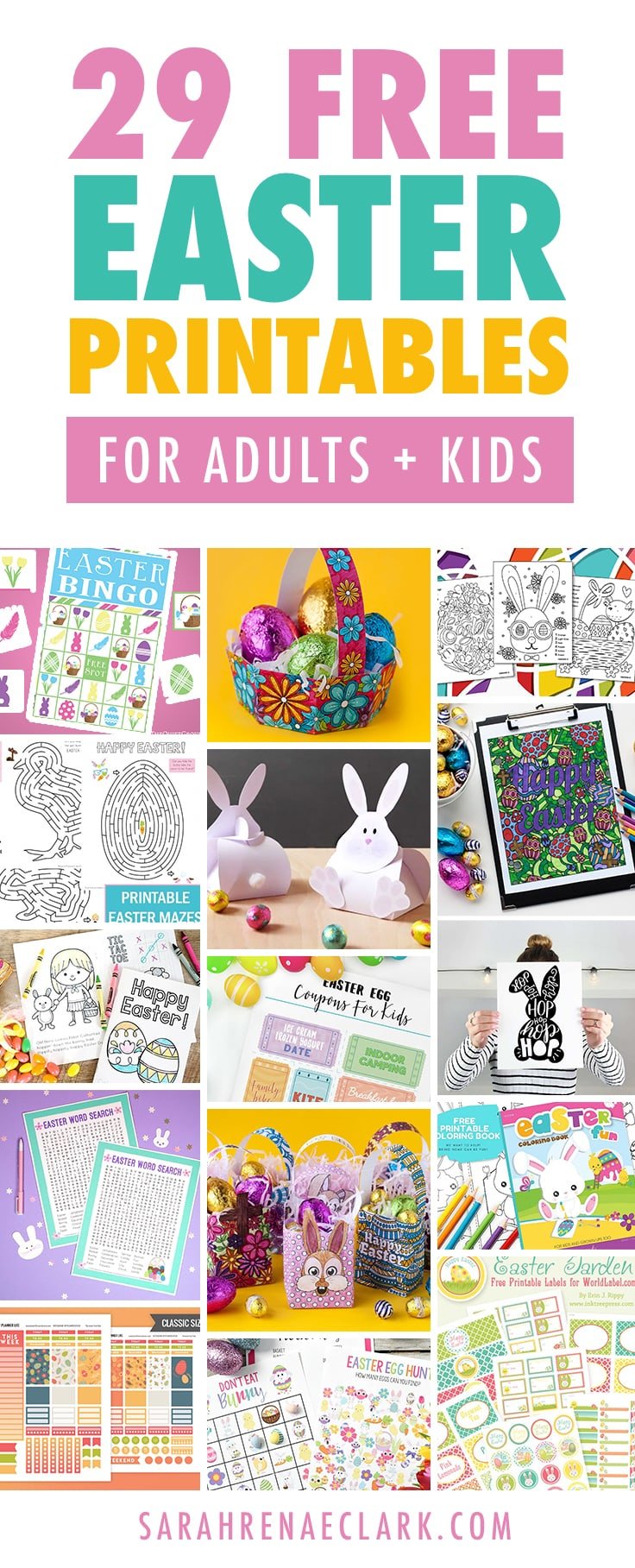 29 Best FREE Easter Printables for Kids &amp; Adults: Coloring, games &amp; more