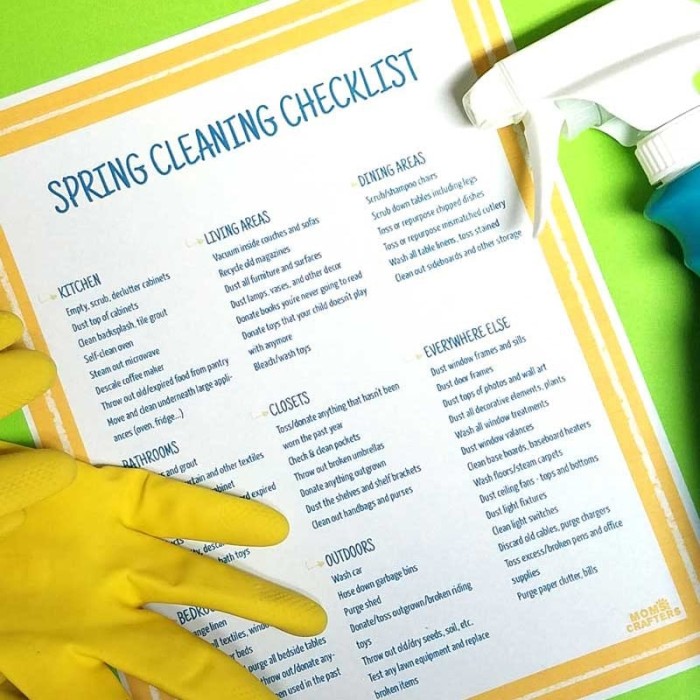 Free printable spring cleaning checklist