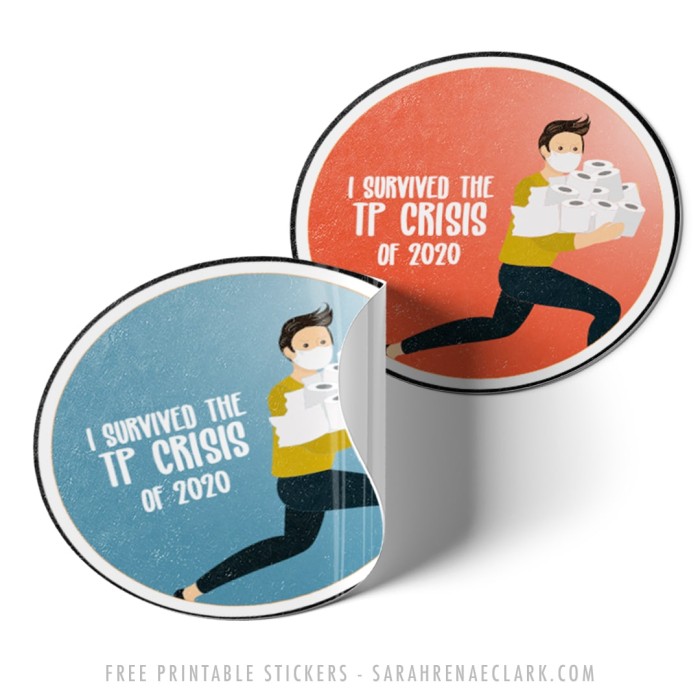 Funny "Toilet Paper Crisis of 2020" free stickers