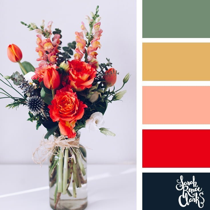 Red flowers // 25 Floral Color Palettes