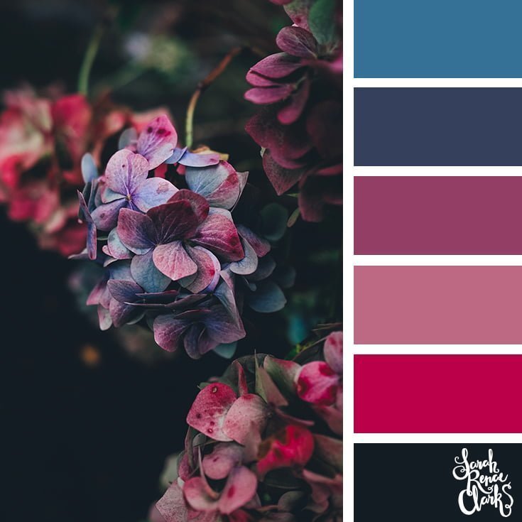 Purple flower arrangement // 25 Floral Color Palettes