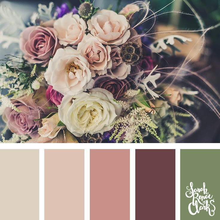 Wedding flower color combo // 25 Floral Color Palettes