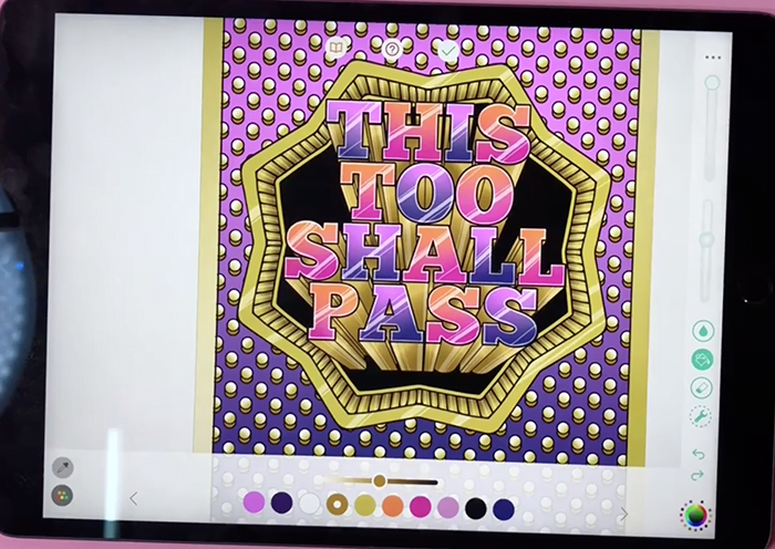 Pigment App Digital Coloring Tutorial Step 14 Pigment App - coloring the background