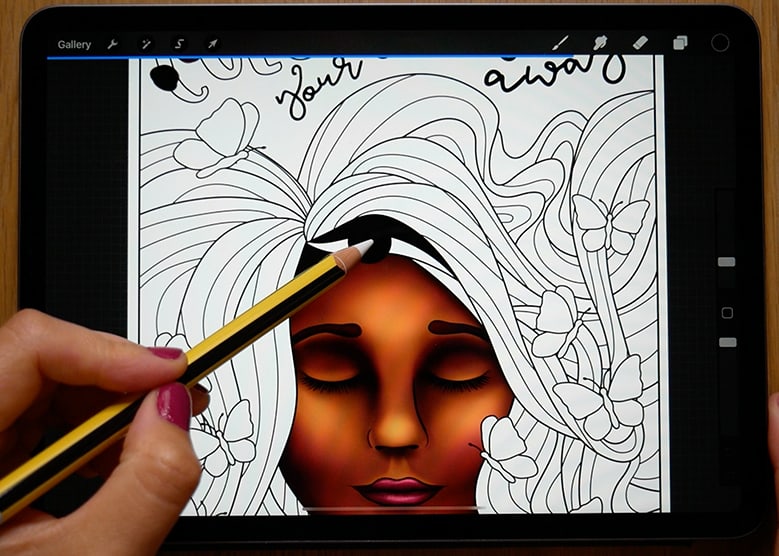 Procreate hair tutorial – step 4 Procreate hair tutorial - step 4