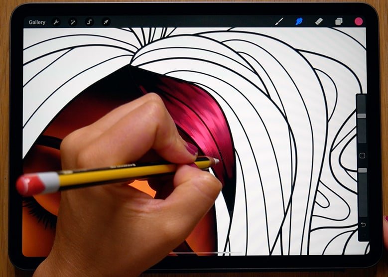 Procreate hair tutorial – step 6 Procreate hair tutorial - step 6