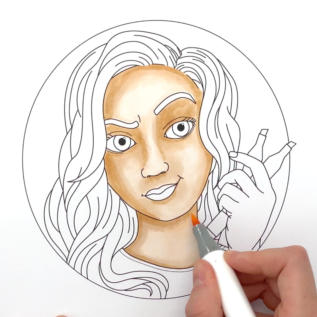 How to Color Skin & Hair with Alcohol-Based Markers (+ Free Page!)