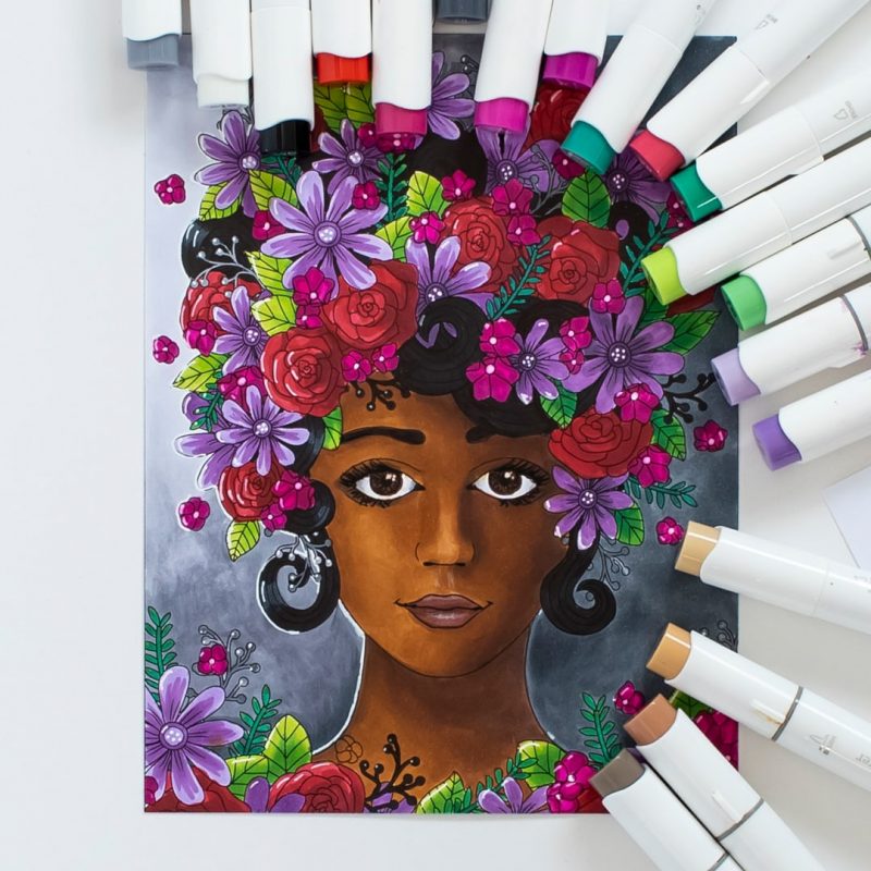 Markers as a base for colored pencils - Color Art
