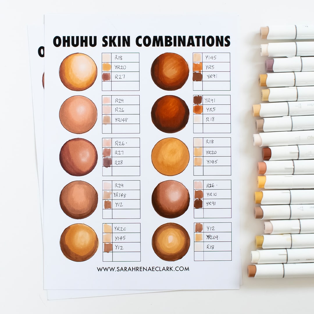 ohuhu-skin-tones-combinations-02 - Sarah Renae Clark - Coloring Book Artist  and Designer