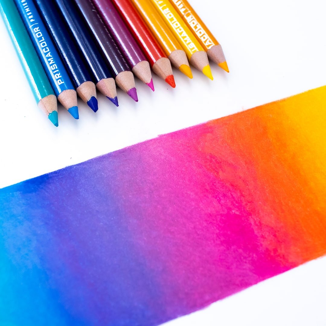 blending colored pencils prismacolor rainbow 22