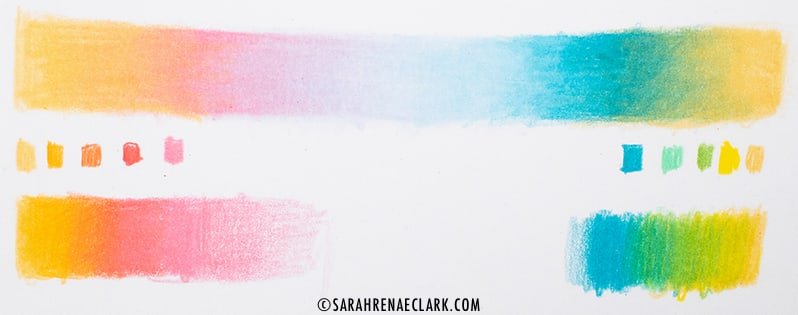 pencil gradient showing muddy and bright colors
