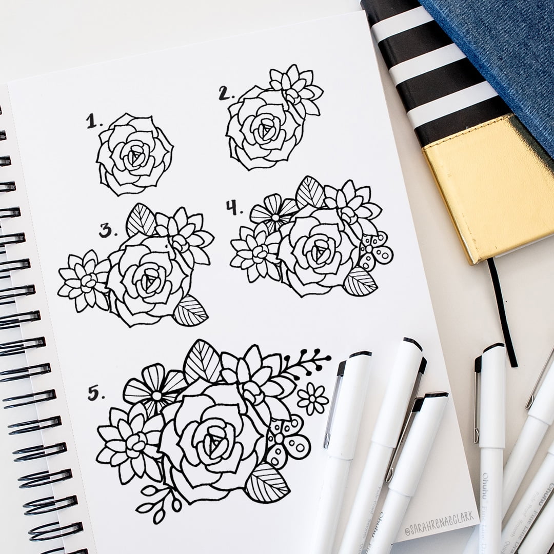 easy flower patterns to draw