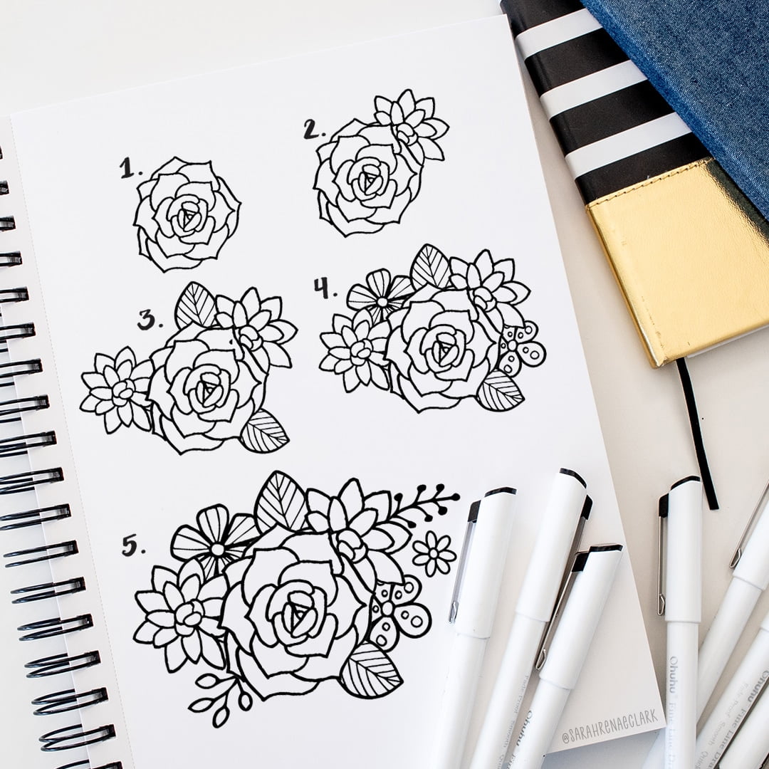 simple flower patterns to trace