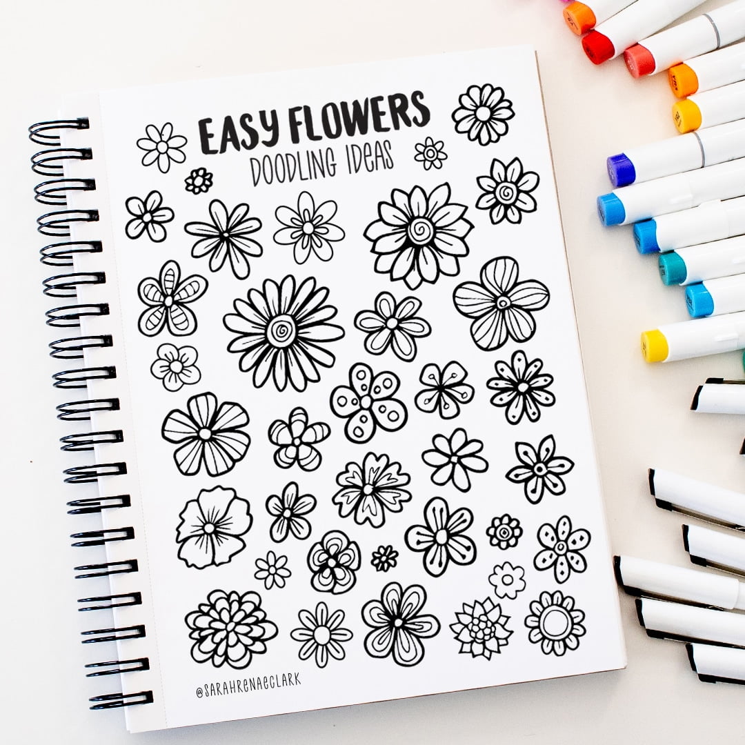 60+ Easy Flower Drawings with Step-by-Step Tutorials
