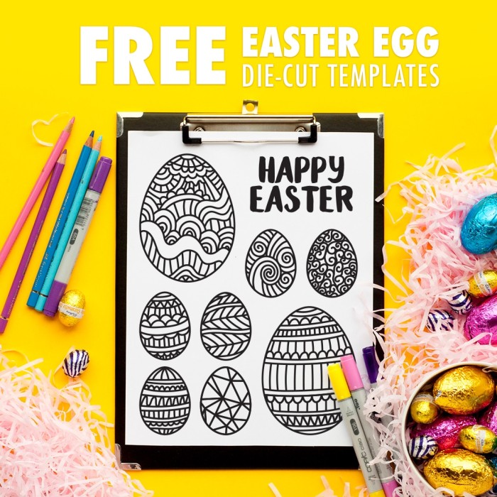 Easter Egg die-cut template free SVG