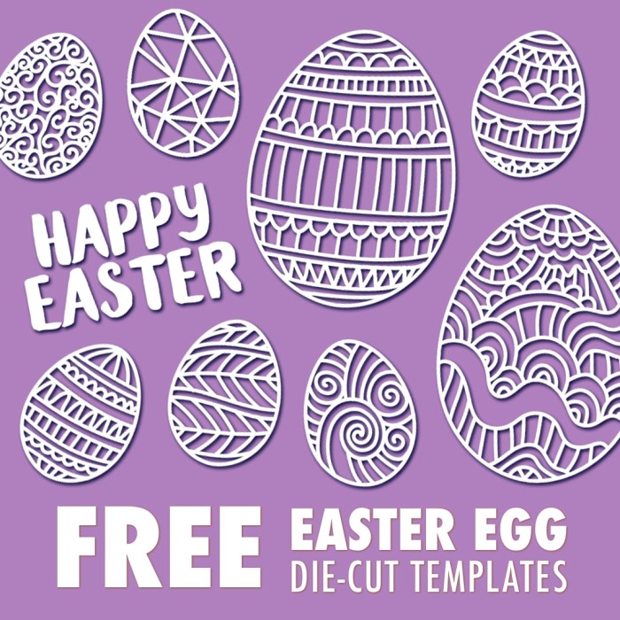 Easter Egg die-cut template free SVG