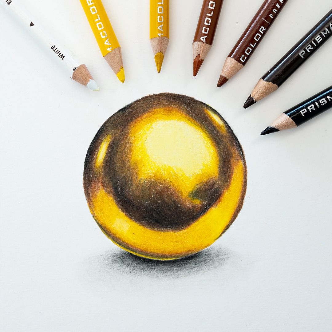 How to Draw GOLD with colored pencils