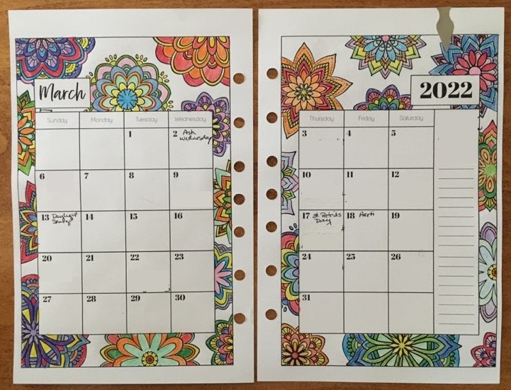 2022 Printable Coloring Planner by Sarah Renae Clark