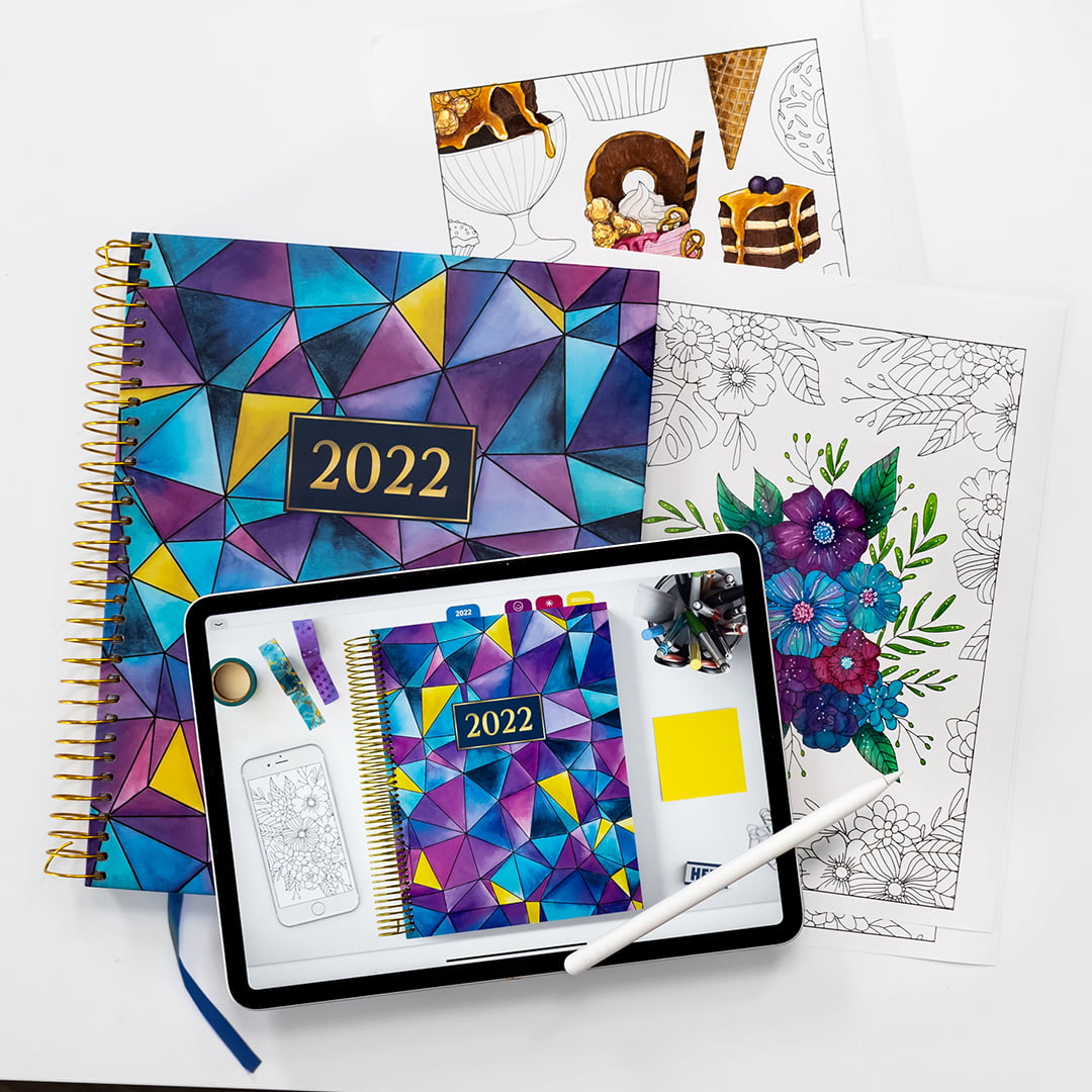 2022 Printable Coloring Planner by Sarah Renae Clark