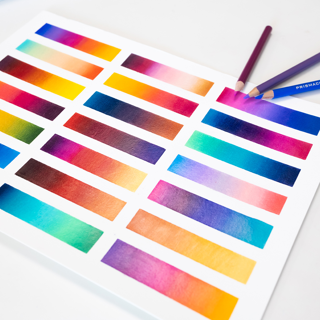 Prismacolor blending gradients 01 Sarah Renae Clark Coloring Book