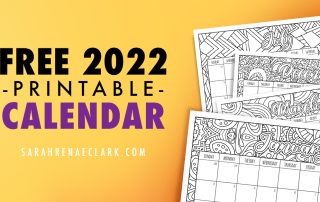 Free 2022 Printable Coloring Calendar