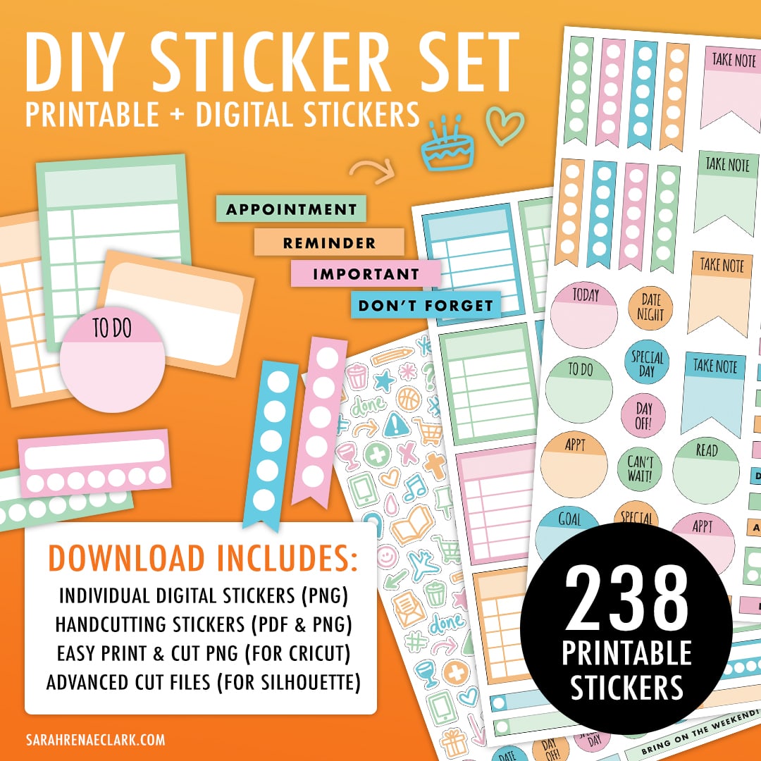 Functional Printable Stickers (090) - Sarah Renae Clark - Coloring