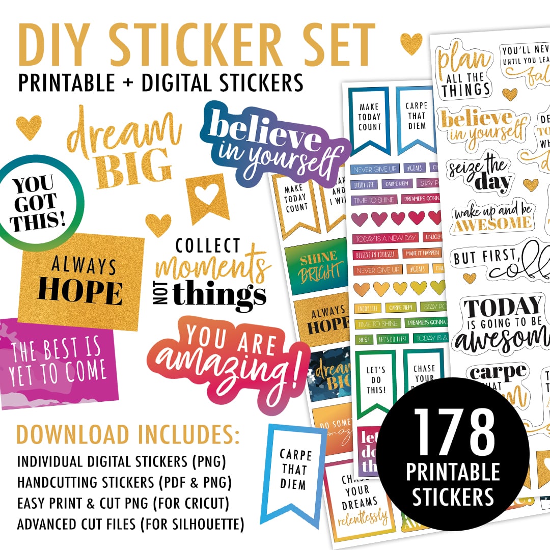 Motivational Printable Stickers - Sarah Renae Clark - Coloring Book Artist  and Designer