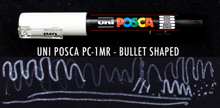 Uni Posca PC-1MR White Paint Marker - bullet shaped
